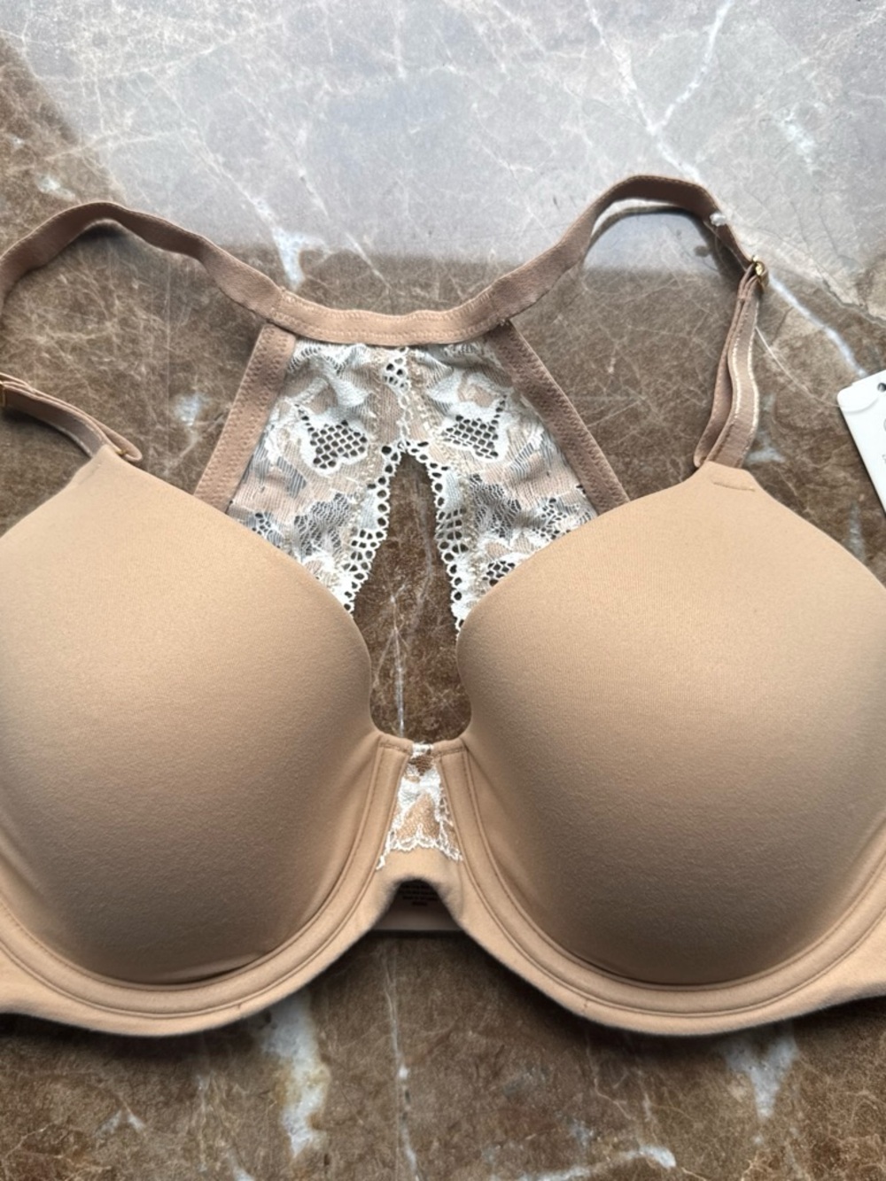 Soma Beige Lace Racerback T-Shirt Bra